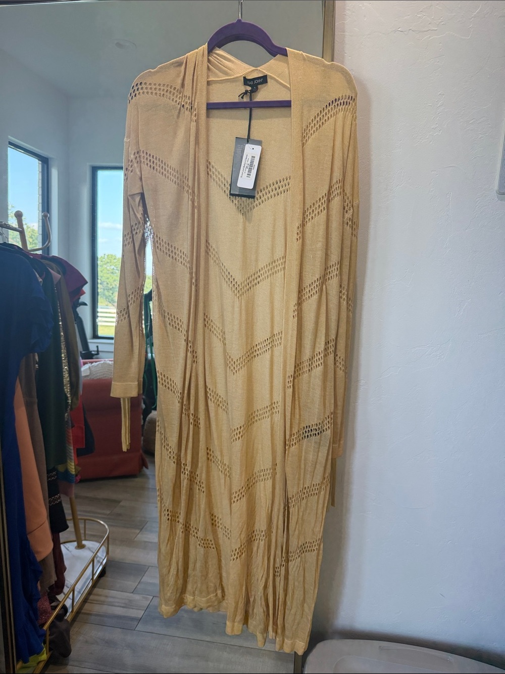 NWT Dear John Mustard Open-Knit Duster - Picture 1 of 5